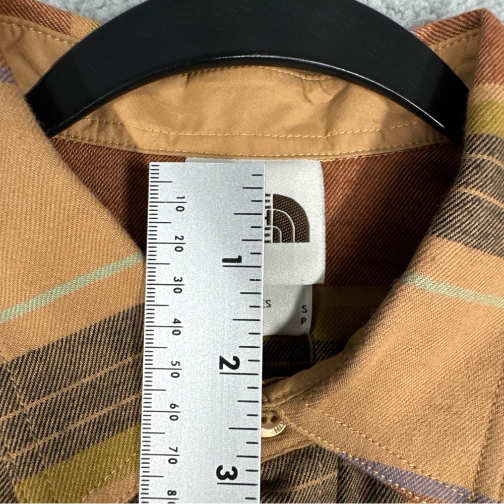 The North Face Shirt Men S Flannel Plaid Orange Multi Organic Fiber Outdoor NWT - Picture 4 of 15